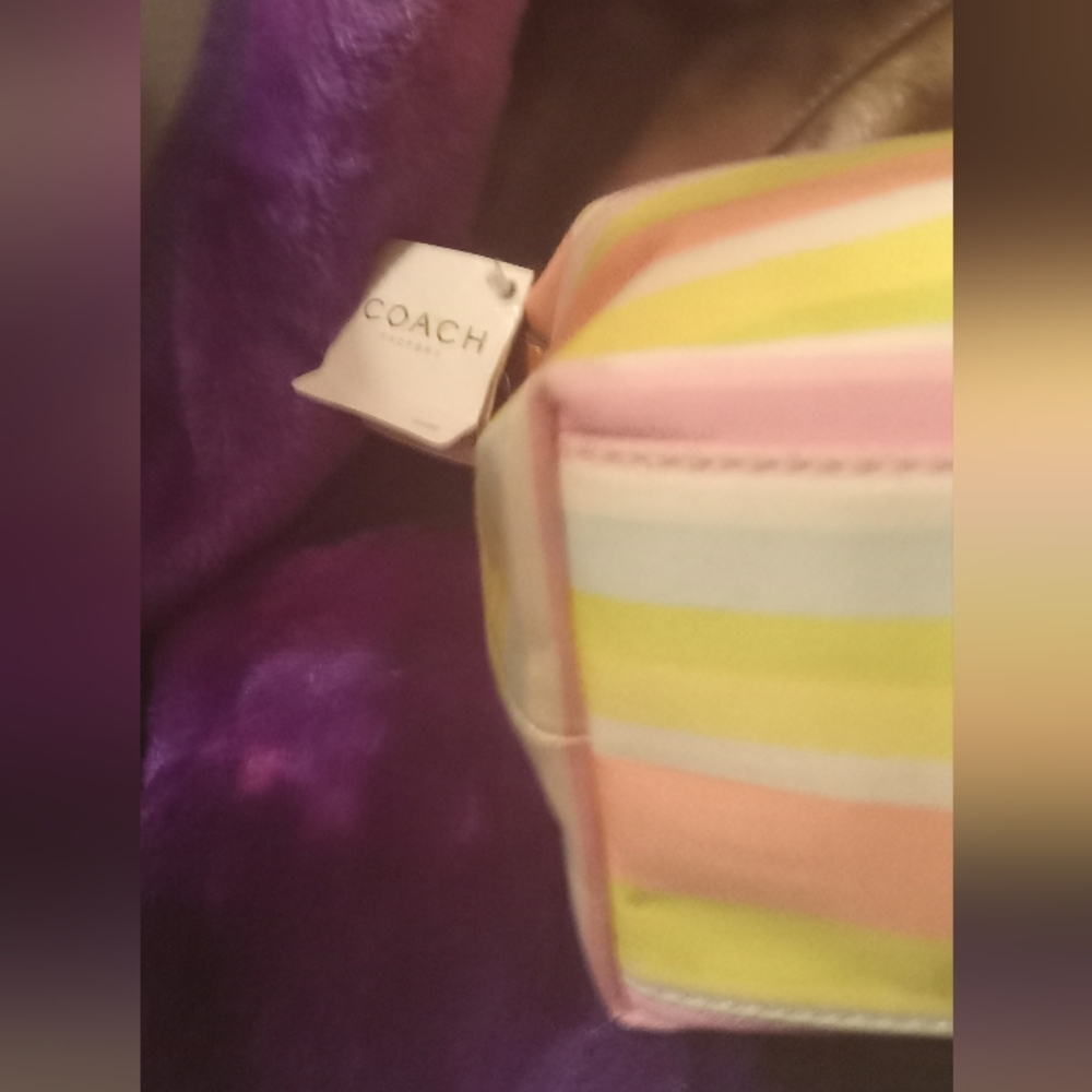 Coach 2011 Multicolor Striped Beach Top Handle Mini Bag NWT - Picture 7 of 12
